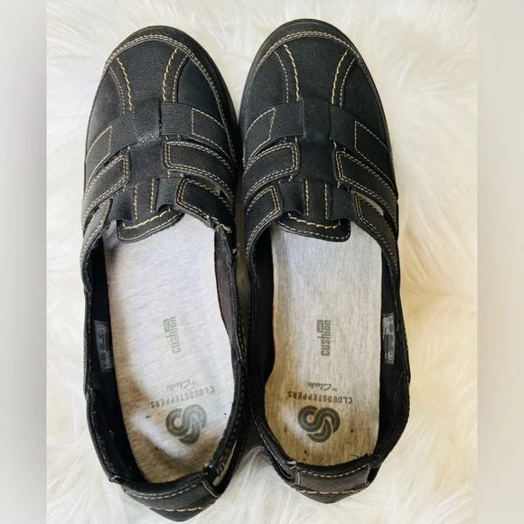 Cloudsteppers By Clarks Sillian Stork Women's Size 8 M Black Slip On Shoes - Picture 3 of 9